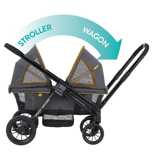 Product image of Evenflo Pivot Xplore All-Terrain Stroller Wagon (Adventurer Gray)