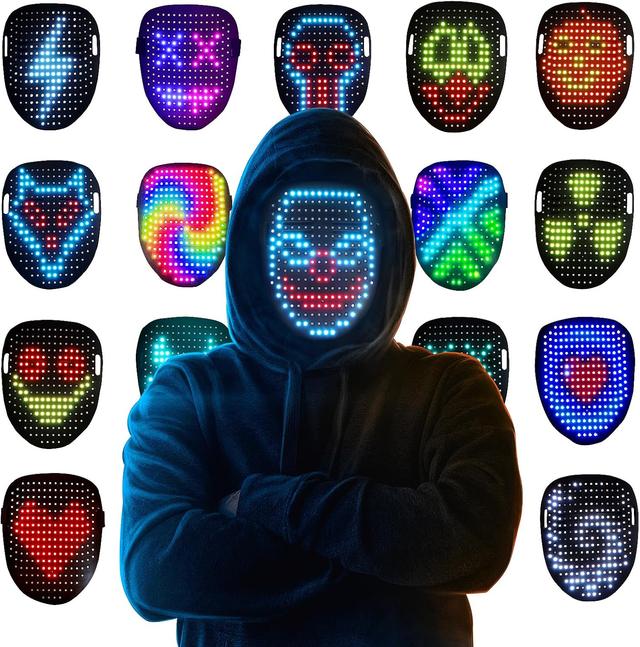 Product image of Mr.Pang LED Mask Light up Mask with Gesture Sensing, Cool Face Transforming Mask, Perfect Gifts for Halloween Christmas Birthday Cosplay Party