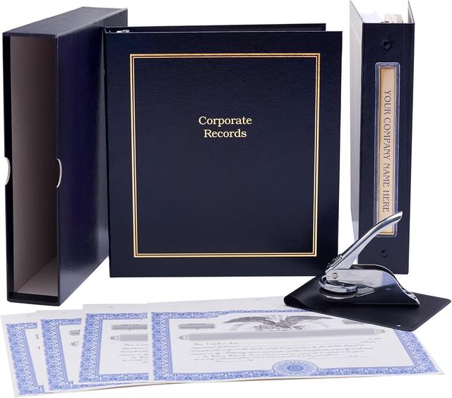 Product image of LLC Kit (Black) - Binder, Slipcase, Operating Agreement, Membership Certificates, Index Tabs & Metal Seal.