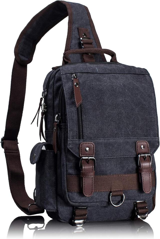 Product image of Leaper Retro Crossbody Bag Sling Bag Canvas Messenger Bag for Men Women Shoulder Bag Crossbody Handbags Satchel Travel Bag