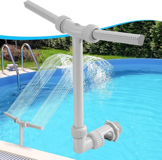 Product image of Pool Fountain - Dual Spray Water Fountains for Above Ground/Inground Pools, High-Pressure Waterfall & Pool Sprinkler Fountain, Pool Accessories for Inground Pools & Above Ground Pool Accessories