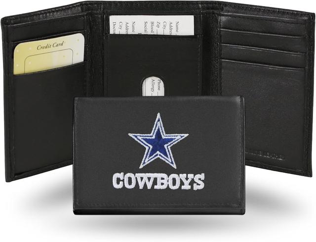 Product image of Rico Industries NFL Embroidered Genuine Leather Tri-fold Wallet 3.25" x 4.25" - Slim
