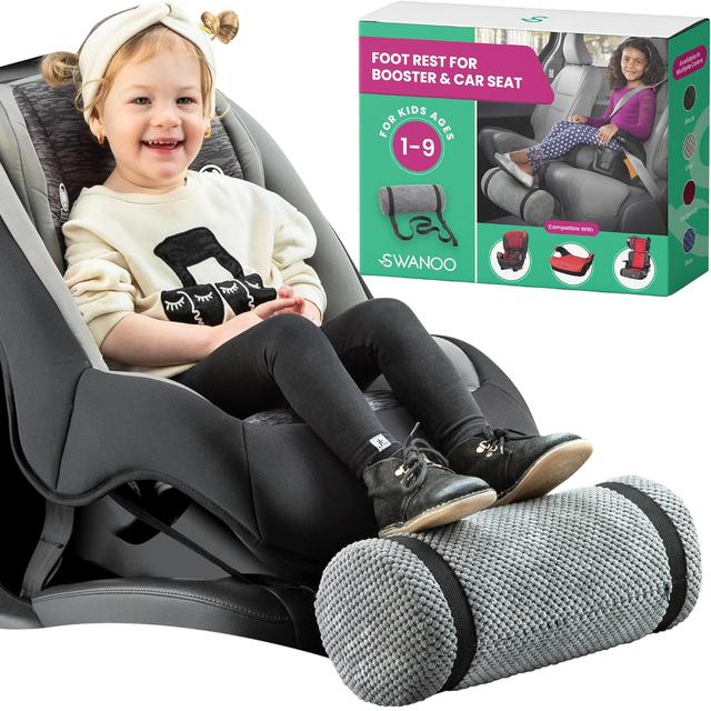 Product image of Swanoo, Car Seat Foot Rest for Kids Car Seat Accessories Leg Rest for Car Seat Kids Car Foot Rest with Extra Long Straps Adjusts to Any Carseat Or Toodlers Booster Seat by SWANOO, Grey, 1.0 Count