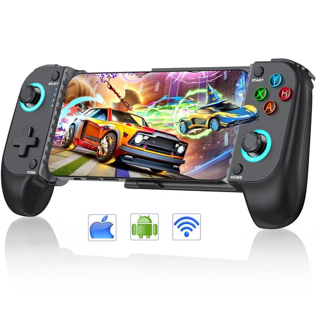 Product image of Wireless Phone Controller for iPhone/Android with Hall Joystick, Moblie Controller for iPhone Support Xbox Game Pass, PlayStation, Steam Link, Call of Duty, Roblox, Cloud Android Controller