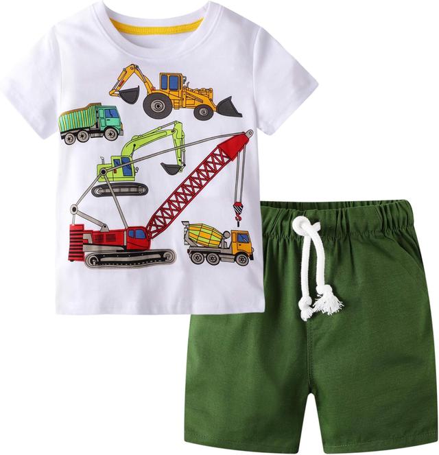 Product image of Toddler Boy Clothes Kids Summer Cotton Outfits Shirt Short Sets Size 2-7