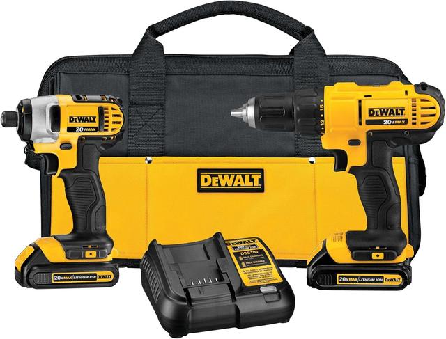 Product image of DEWALT 20V MAX Cordless Drill and Impact Driver, Power Tool Combo Kit with 2 Batteries and Charger (DCK240C2)
