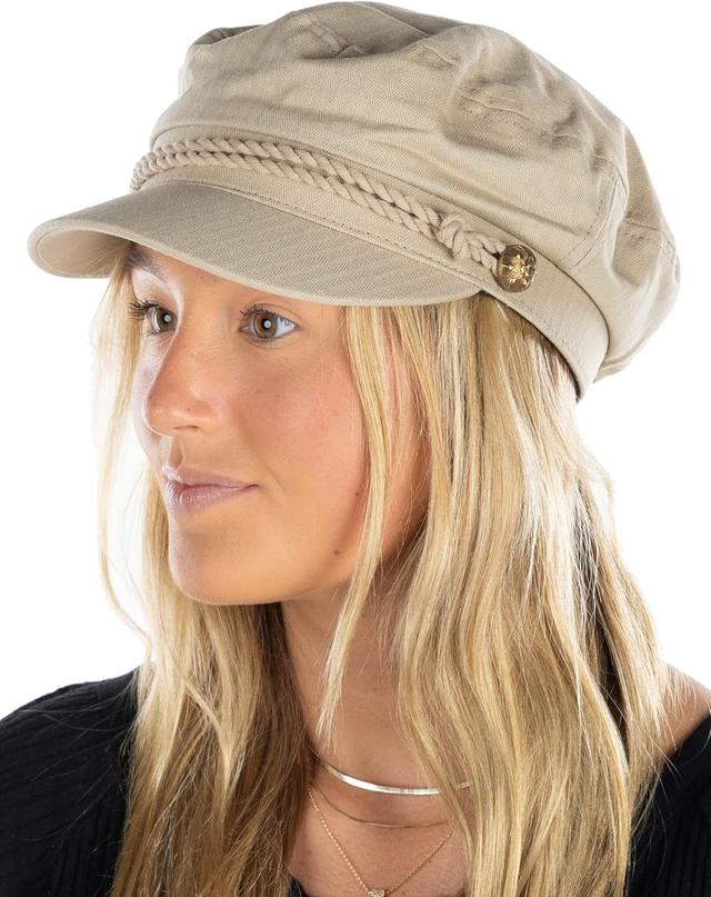 Product image of Funky Junque Greek Fisherman Newsboy Flat Cap - Stylish Versatile Hat