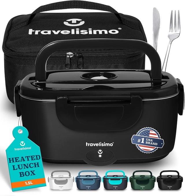 Product image of Electric Lunch Box For Adults, 80W Heated Lunch Box for Men 1.5L Stainless Steel, Portable Food Warmer for Car Truck Work, 12/24/110V, Loncheras Para Hombres De Trabajo, Heatable Lunchbox
