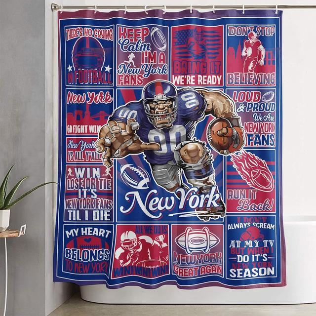 Product image of City Colors Shower Curtain for Football Fans, Football Team Color Gifts, Shower Curtain Set for Bathroom Decor 72 x 60 Inch