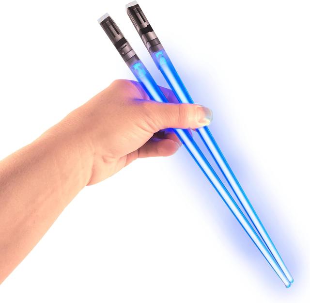 Product image of Lightsaber Chopsticks Light Up - LED Glowing Light Saber Star Wars Chop Sticks - Reusable Sushi Lightup Sabers Chopstick Set Of 1 Blue Pair