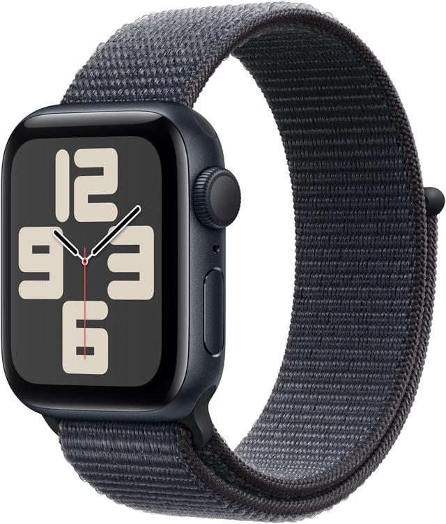 Product image of Apple Watch SE (2nd Gen) [GPS 40mm] Smartwatch with Midnight Aluminum Case with Midnight Sport Loop. Fitness & Sleep Tracker, Crash Detection, Heart Rate Monitor, Carbon Neutral