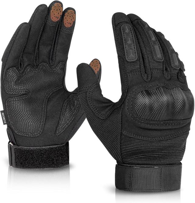 Product image of Tactical Gloves for Men and Women, Motorcycle Gloves Black Touchscreen with Hard Shell for Airsoft, Paintball, Motocross, Hunting, Shooting, Camping, ATV Riding, Outdoor Sports, Work