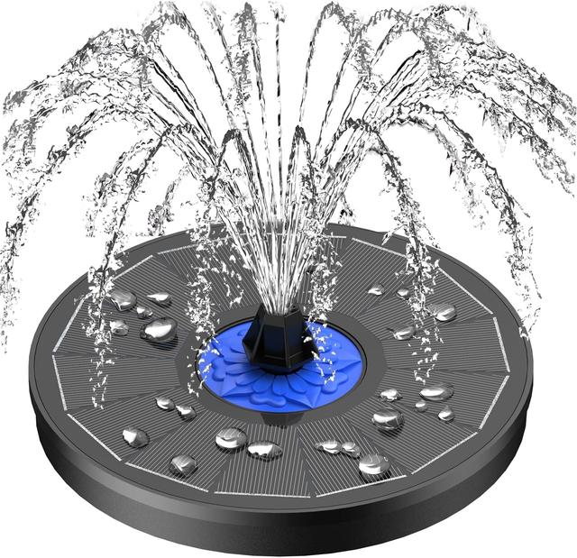 Product image of SZMP Solar Fountain Upgrade, 3.5W Solar Powered Bird Bath Fountains with Flower, Outdoor Water Feature Solar Pump with 7-in-1 Nozzles, 4 Fixed Pipes for Humingbirds, Garden, Pool, Pond, and Fish Tank
