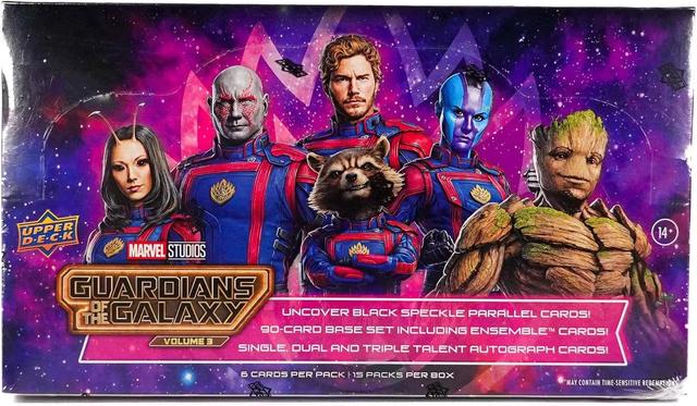 Product image of 1 box: 2024 Upper Deck Marvel Studios 'Guardians of the Galaxy' Volume 3 box (15 pks/bx)
