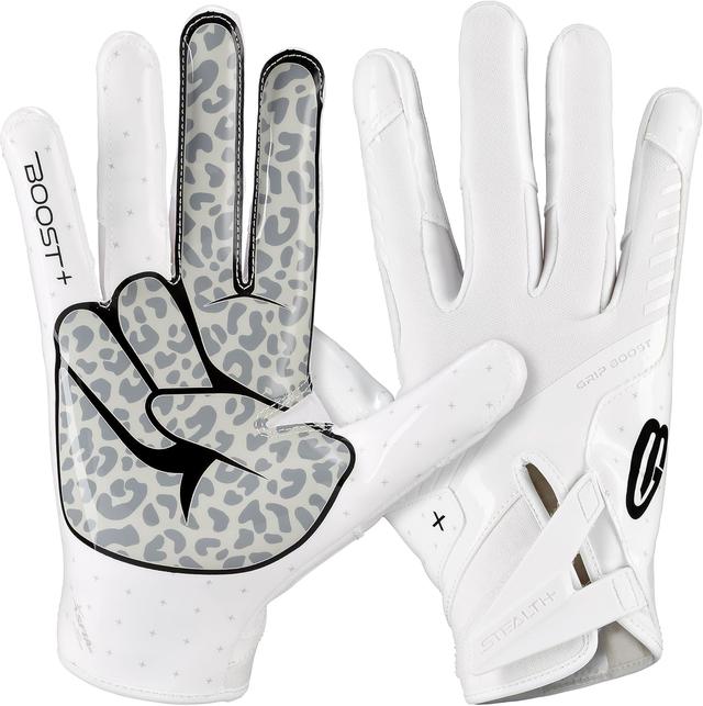 Product image of Grip Boost Football Gloves Peace Stealth 6.0 Boost Plus Technology Men's Receiver Gloves - Adult and Youth Sizes