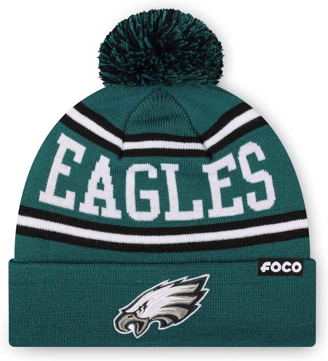 Product image of FOCO NFL Team Logo Stripe Pom Beanie Hat