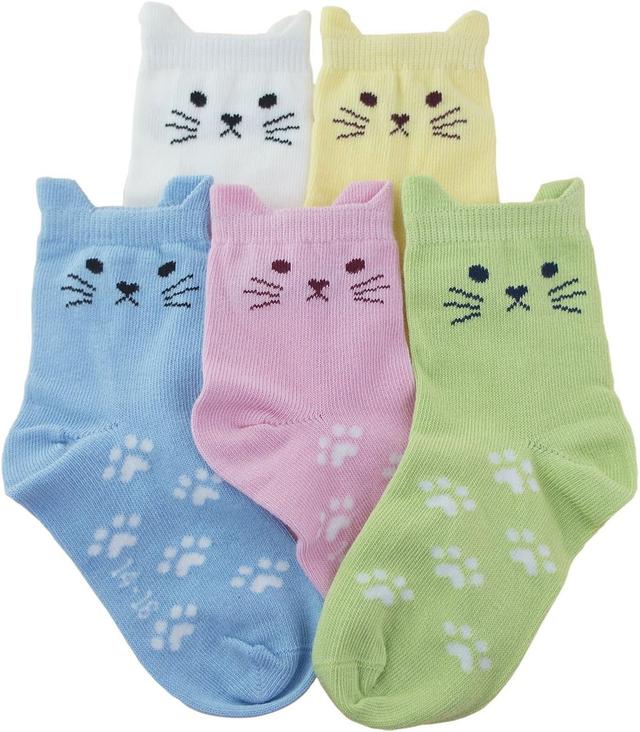 Product image of Tandi Kids Girls Cotton Cute Socks Low Cut Crew Ankle No Toe Seam Pack of 5