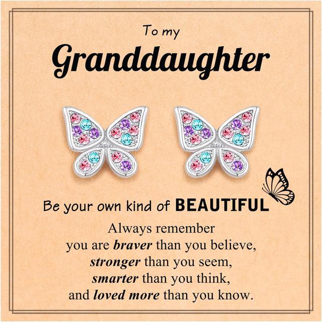 Product image of UPROMI Hypoallergenic Butterfly Earrings for Daughter/Granddaughter/Niece, Valentines Christmas Birthday Gifts for Girls