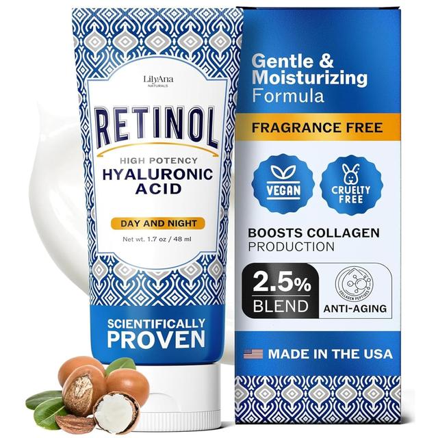 Product image of LilyAna Naturals Anti Aging Retinol Face Cream for Women – Wrinkle & Neck Cream for Firming, Retinol Moisturizer for Face with Hyaluronic Acid, Hydrating Night Cream for Fine Lines, Collagen Boost