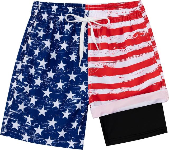 Product image of Boys Swim Trunks with Compression Liner Casual Bathing Suit for Kids Swim Shorts 6-18 Years