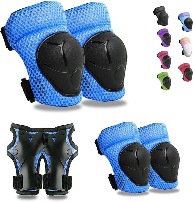 Product image of GEQID Kids Knee Pads Elbow Pads Wrist Guards Set ,Protective Gear for 4-6-12 Boys Girls or Boys Roller Skating Scooter Skateboarding Bike Toddler