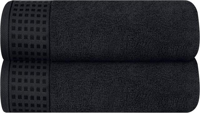 Product image of GLAMBURG 100% Cotton 2 Pack Oversized Bath Towel Set 28x55 Inches, Ultra Soft Highly Absorbant Compact Quickdry & Lightweight Large Bath Towels, Ideal for Gym Travel Camp Pool - Black