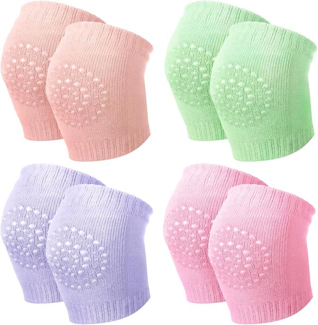 Product image of Haysandy 4 Pairs Baby Knee for Crawling Anti Slip Baby Crawling Pad Elastic Knee Sleeve Leg Toddler Warmer