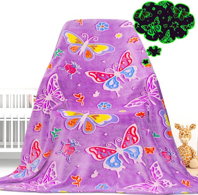Product image of Glow in The Dark Blanket Butterfly Gifts Toys for Girls Women Butterfly Blankets for Birthday Gifts for Kids
