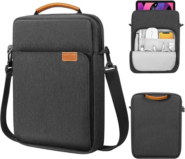 Product image of MoKo 9-11 Inch Tablet Sleeve Bag Handle Carrying Case with Shoulder Strap Fits iPad Pro 11 inch,iPad 10th 10.9,iPad 9/8/7th Generation 10.2,iPad Air 5/4th 10.9,iPad 9.7,Tab S8/S9 11", Black & Gray