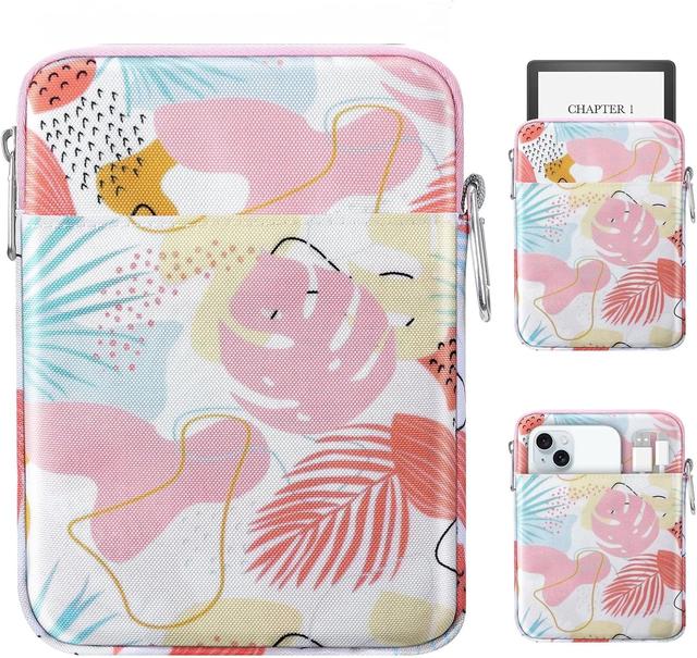 Product image of MoKo Padded Ereader Sleeve Case for 6-7 inch Tablet Bag, Compatible with 7" eReader Colorsoft Signature Edition 2024, Tropical Leaf