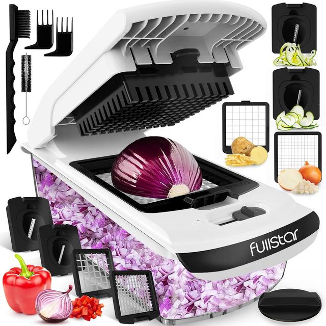 Product image of Fullstar Vegetable Chopper and Spiralizer - Food Chopper with Container, Fruit Slicer, Kitchen Gadgets & Accessories, Home Essentials (4 in 1, White)