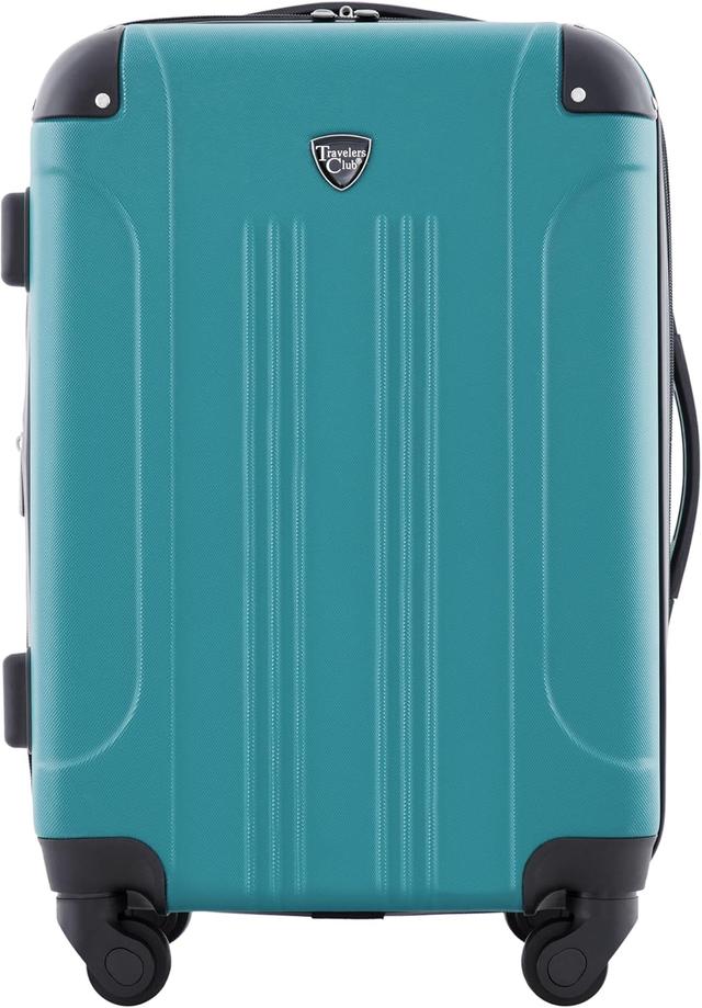 Product image of Travelers Club Chicago Hardside Expandable Spinner Luggage, Teal, 20" Carry-On