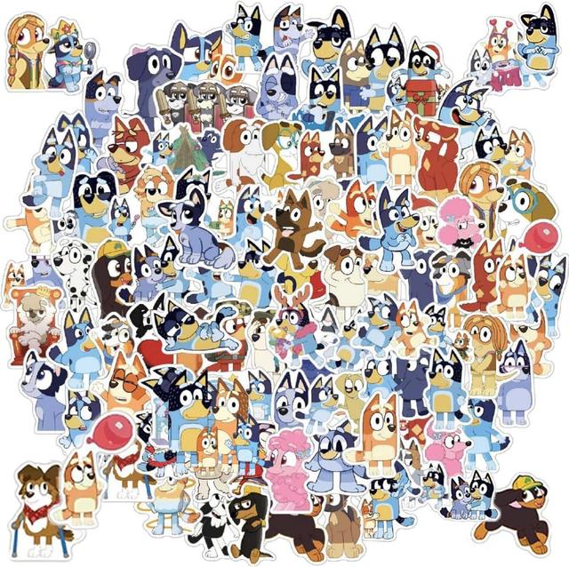 Product image of 100 Cartoon Stickers Colorful Aesthetic VSCO Vinyl/PVC Waterproof Decals for Water Bottle, Phone, Case, Laptop, Skateboard, Gift for Kids, Teens, Boys and Girls (Blue 100)