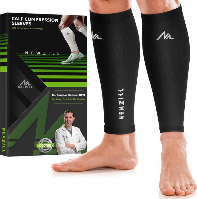 Product image of NEWZILL Calf Compression Sleeve for Men & Women | Footless Compression Socks for Shin Splint Pain Relief, Varicose Veins | Perfect Leg Sleeve for Running, Travel, Nursing, Cycling, Work and Fitness