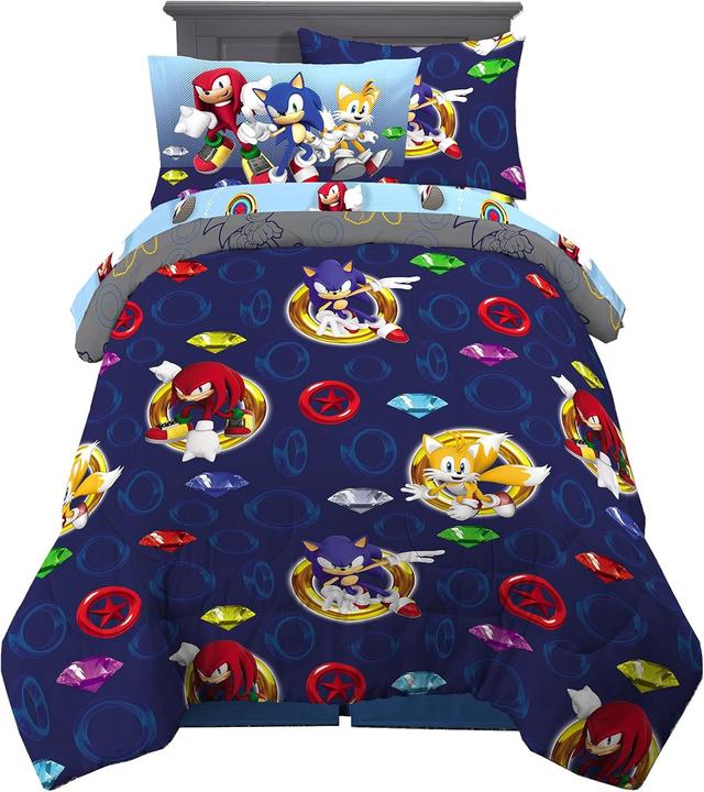 Product image of Franco Kids Bedding Super Soft Comforter and Sheet Set with Sham, 5 Piece Twin Size, Sonic The Hedgehog, Anime