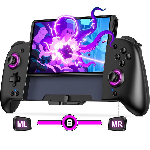 Product image of Spican Switch Controllers for Nintendo Switch/OLED Controller Replacement, Switch Accessories Wireless Pro Controller One-Piece Joypad, Full-Size Ergonomic Handheld Mode Controller with Battery/Turbo/Programming