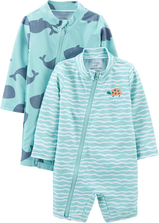 Product image of Simple Joys by Carter's Boys' 2-Pack 1-Piece Zip Rashguards