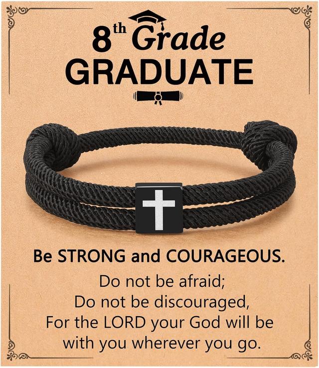 Product image of UNGENT THEM Cross Braided Rope Bracelet for Men Boys, Christmas Valentines Graduation Easter Christian Baptism Gifts Couples Son Daughter Brother Teens Girls