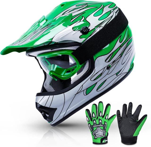 Product image of TCMT Dot Youth & Kids Motorcycle Off-Road Helmet Full Face Motocross Street Dirt Bike Mountain Bike BMX MX ATV Helmet+Goggles+Gloves New