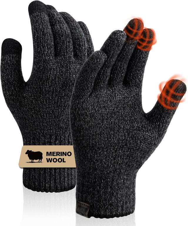 Product image of Merino Wool Gloves for Women Men, Touch Screen Warm Glove Liners Thermal Soft Knit Lining for Winter Running Hiking