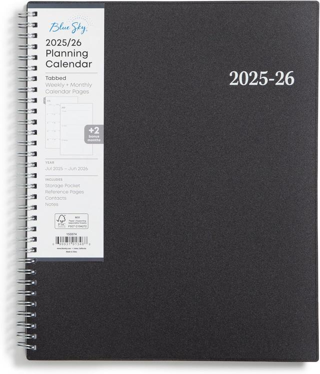 Product image of Blue Sky 2025-2026 Weekly and Monthly Academic Year Planner Calendar, July - June, 8.5" x 11", Flexible Cover, Wirebound, Laminated Tabs, Storage Pocket, Enterprise (Enterprise 2025-2026, 8.5" x 11")