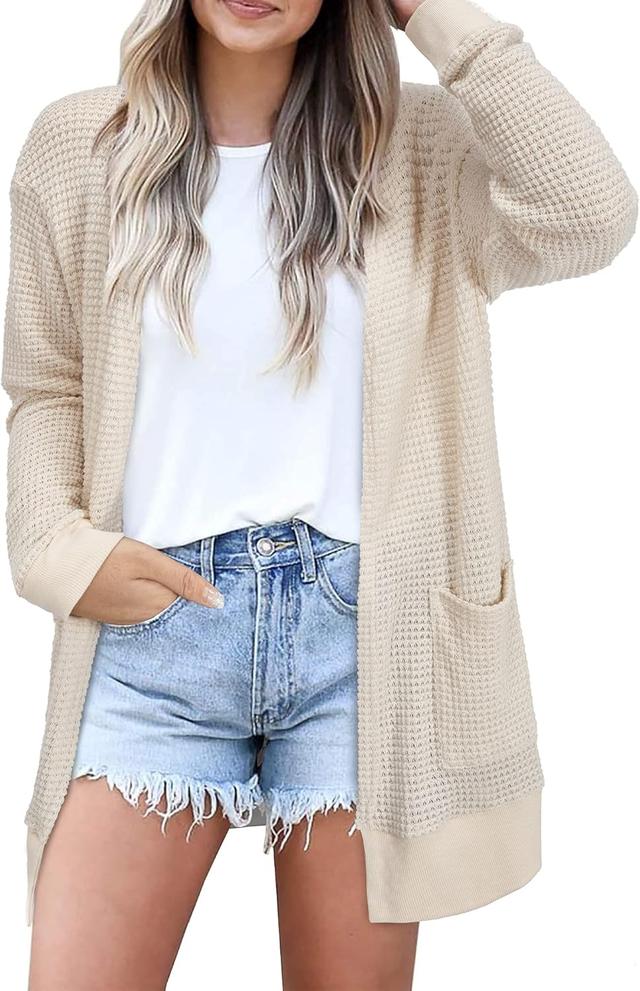 Product image of STYLEWORD Women's Fashion Cardigan Sweater Lightweight Open Front Long Casual Beach Kimonos Outfits with Pockets