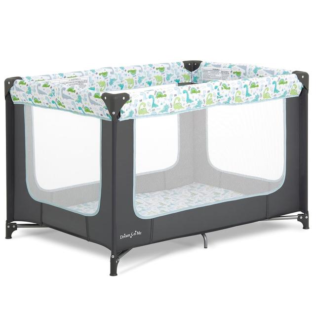Product image of Dream On Me Zodiak Portable Playard in Grey and Green, Lightweight, Packable and Easy Setup Baby Playard, Breathable Mesh Sides and Soft Fabric - Comes with a Removable Padded Mat