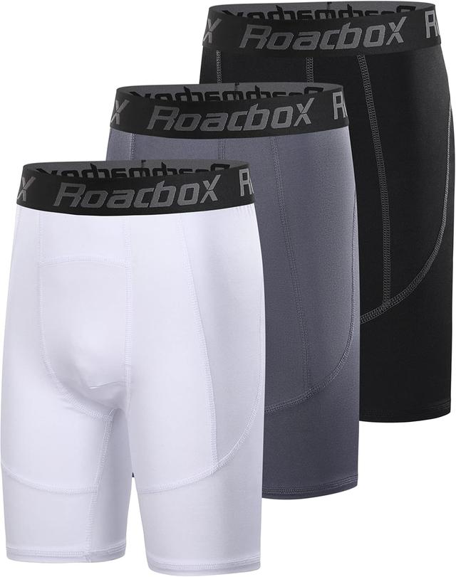 Product image of Roadbox Youth Boys Compression Shorts - Spandex Athletic Kids Running Compression Underwear for Basketball Baseball Soccer