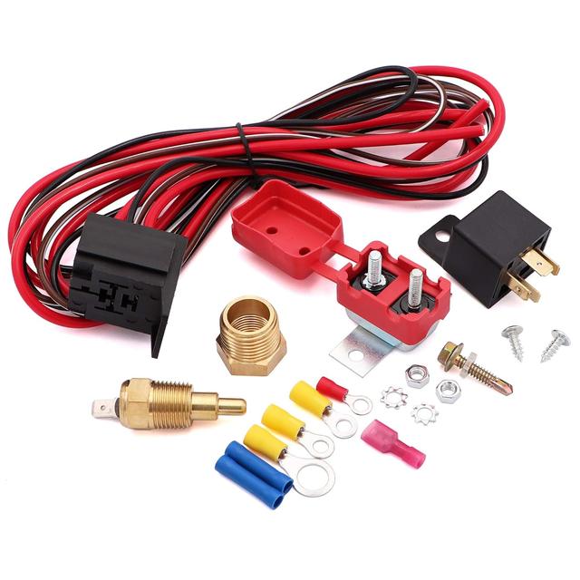 Product image of Electric Fan Wiring Install Kit Complete Thermostat 50 Amp Relay 185° SBC BBC
