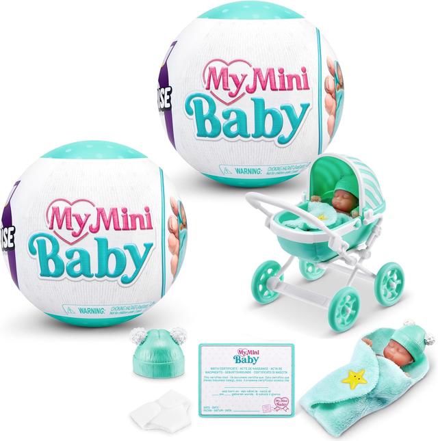 Product image of 5 Surprise My Mini Baby Series 1 (2 Pack) by ZURU, Collectible Mystery Capsule, Toy for Girls, Realistic Miniature Baby, Playset and Accessories