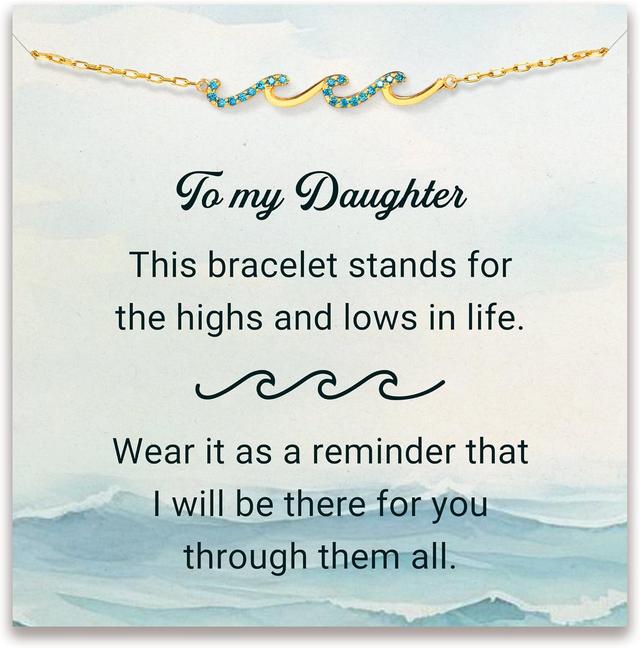 Product image of STORYJEWELLERY Friend Birthday Gifts for Women, Gifts for Daughter Mom and Sister, 30th 40th 50th 60th Birthday Gifts for Women, Wave Bracelet for Sister Mom and Daughter, Retirement Gift for Woman