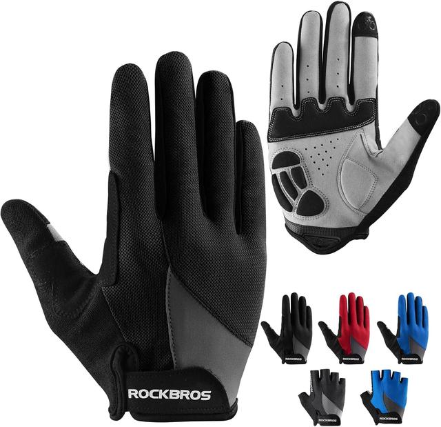 Product image of ROCKBROS Cycling Gloves for Men Women - Breathable Gel Pad Road Mountain Bike Gloves - Touch Screen Anti-Slip MTB Gloves for Cycling Workout Outdoor Sports