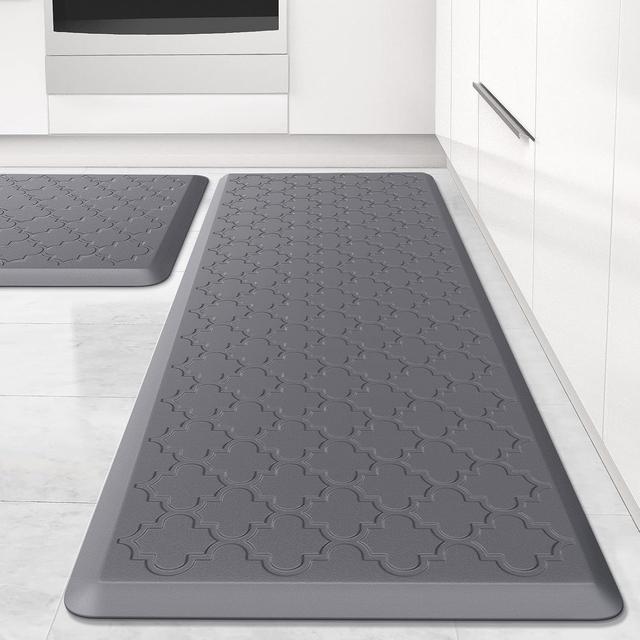 Product image of Kitchen Mat [2 PCS] Cushioned Anti-Fatigue Floor Mat, Waterproof Non-Skid Ergonomic Comfort Foam Rugs, Standing Mat for Kitchen, Floor,Office, Sink, Laundry(Grey)