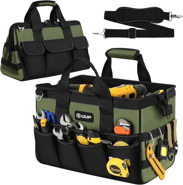 Product image of Heavy Duty Tool Bag 15-Inch, 16-Pocket Portable Empty Tool Box Organizer Storage, Toolbox Organization, Soft Handle Carrying Toolbag with Large Zipper, Father Day Dad Men Mechanic Birthday Gift